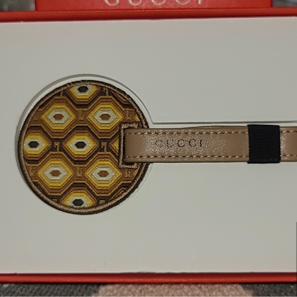 Gucci Red Box with Yellow Patterned Accessory and Tan Strap - Picture 4 of 5